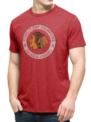 Chicago blackhawks 2015 nhl stanley cup champions 47 brand red scrum t-shirt - sportig