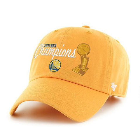 Shop Golden State Warriors 47 Brand 2015 NBA Champions Gold Trophy Adjustable Hat Cap - Sporting Up