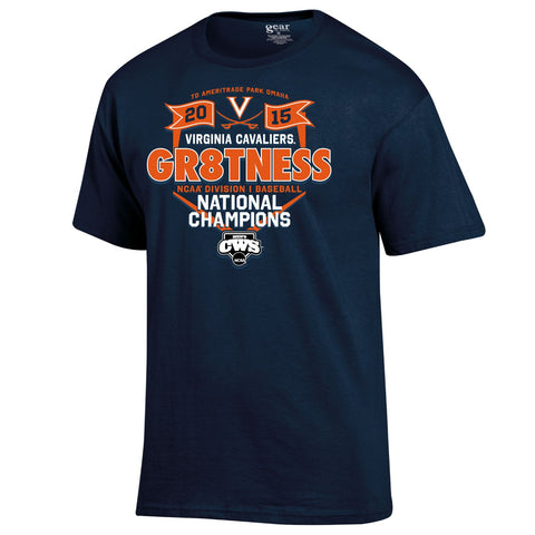 Virginia cavaliers 2015 college världsserien cws champions omklädningsrum t-shirt - sportig