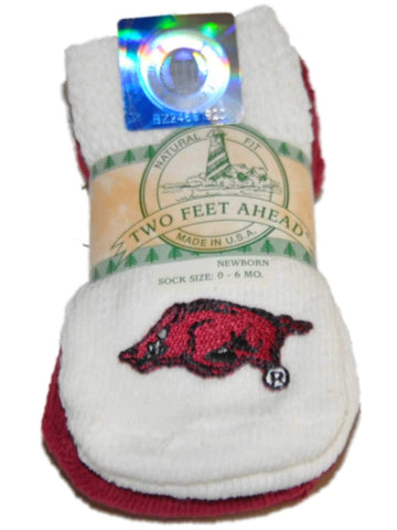 Shop Arkansas Razorbacks Two Feet Ahead Infant Baby Newborn 3 Pair Socks Pack - Sporting Up