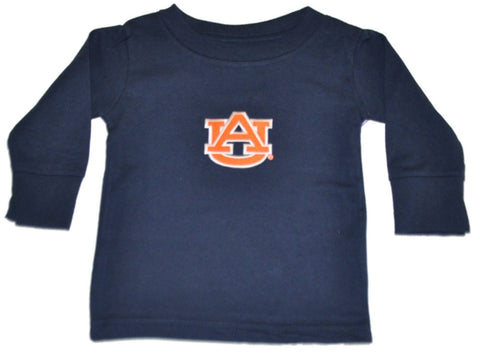 Auburn Tigers „Zwei Fuß voraus“-Langarm-Baumwoll-T-Shirt für Babys und Kleinkinder in Marineblau – sportlich