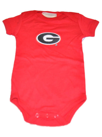 Georgia bulldogs dos pies por delante bebé bebé regazo hombro rojo traje de una pieza - deportivo