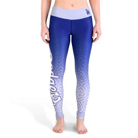 Shop Los Angeles Dodgers FC Women Blue Gray Workout Performance Leggings - Sporting Up
