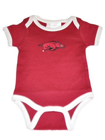 Arkansas razorbacks tfa spädbarn baby lap shoulder ringer romper one piece outfit - sporting up