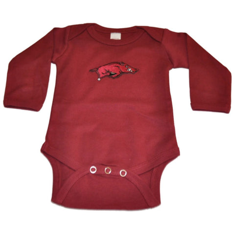 Shop Arkansas Razorbacks TFA Infant Baby Crimson Long Sleeve Creeper Outfit - Sporting Up