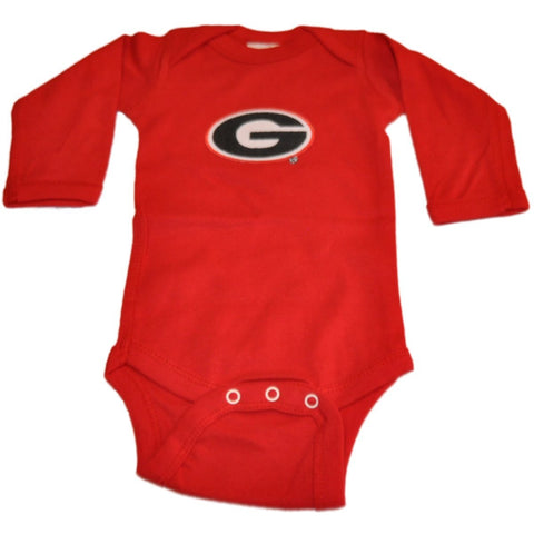 Shop Georgia Bulldogs Two Feet Ahead Infant Baby Red Long Sleeve Creeper Outfit - Sporting Up