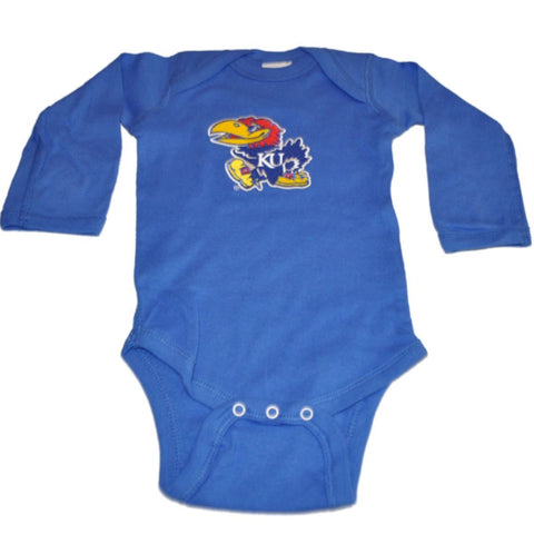 Kansas Jayhawks deux pieds d'avance tenue de creeper à manches longues bleu bébé pour bébé - faire du sport