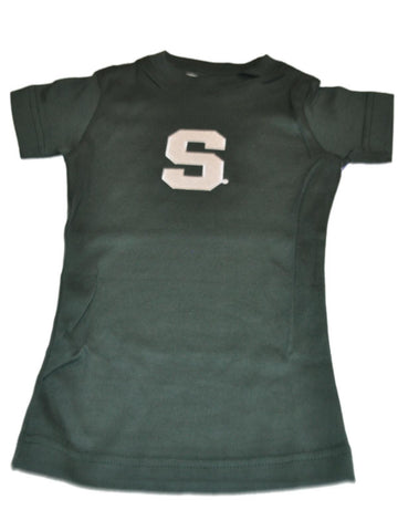Michigan state spartans tfa camiseta de algodón de longitud larga verde para niñas pequeñas - sporting up