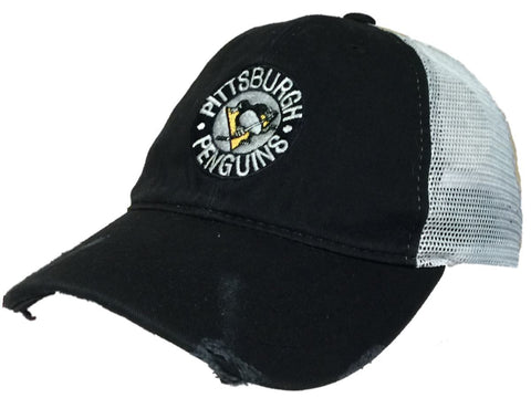 Shop Pittsburgh Penguins Retro Brand Black Worn Mesh Vintage Adj Snapback Hat Cap - Sporting Up