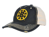 Boston Bruins Retro Brand Black Beige Two Tone Stitched Vintage Snapback Hat Cap - Sporting Up