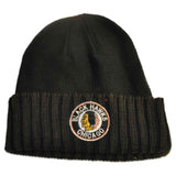 Chicago Blackhawks Retro Brand Unisex Faded Black Cuffed Knit Beanie Hat Cap - Sporting Up
