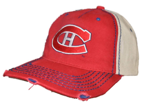 Shop Montreal Canadiens Retro Brand Red Beige Worn Vintage Stitched Snapback Hat Cap - Sporting Up