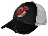 New Jersey Devils Retro Brand Black Worn Mesh Vintage Adj Snapback Hat Cap - Sporting Up