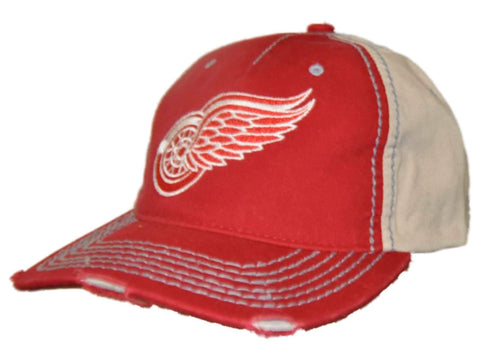 Shop Detroit Red Wings Retro Brand Red Beige Vintage Stitched Snapback Hat Cap - Sporting Up
