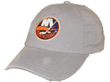 New York Islanders Retro Brand Light Gray Worn Vintage Flexfit Hat Cap - Sporting Up