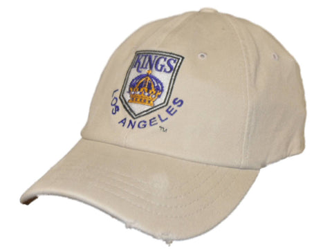 Los angeles kings retromärke beige sliten vintage flexfit hattmössa - sportig upp