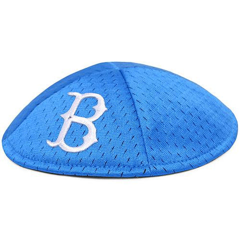 Shop Brooklyn Dodgers Emblem Source Blue Pro-Kippah Yarmulke with Hair Clips - Sporting Up