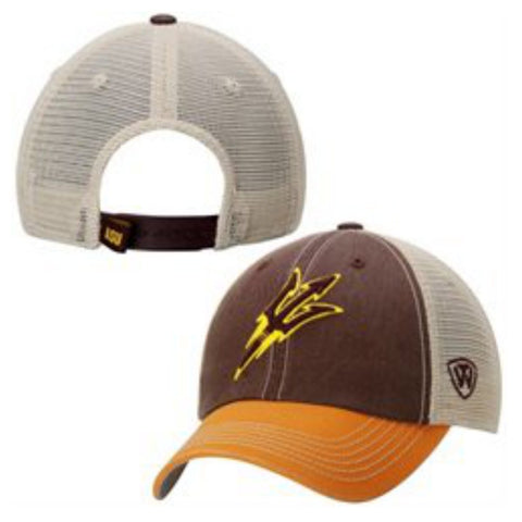 Shop Arizona State Sun Devils Top of the World Maroon Yellow Offroad Snapback Hat Cap - Sporting Up