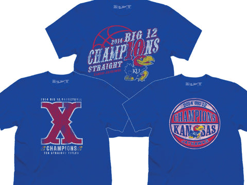 Shop Kansas Jayhawks KU 2014 Basketball 10 Time Big 12 Champions Shirts Pack - Sporting Up