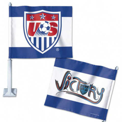 Shop USA United States Soccer Wincraft Red White Blue Victory Car Banner Flag - Sporting Up