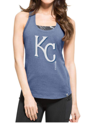 Compre camiseta sin mangas con espalda cruzada y logo grande azul de mujer de la marca kansas city royals 47 - sporting up