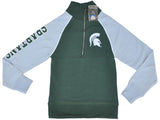 Michigan state spartans gg mujer verde ajustado chaqueta tipo jersey con cremallera de 1/4 - sporting up
