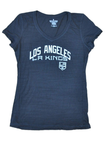 Los Angeles Kings Saag Damen-T-Shirt aus schwarzem, leichtem Tri-Blend mit V-Ausschnitt – sportlich