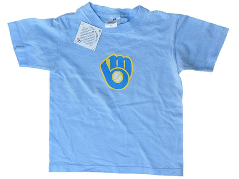 Compre camiseta de manga corta con logo de guante azul cielo para niños jóvenes de Milwaukee Brewers Saag - sporting up