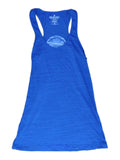 Camiseta sin mangas con espalda cruzada burnout triblend azul para mujer de los Texas Rangers saag - sporting up
