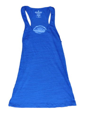 Compre camiseta sin mangas con espalda cruzada burnout triblend azul para mujer saag de los texas rangers - sporting up