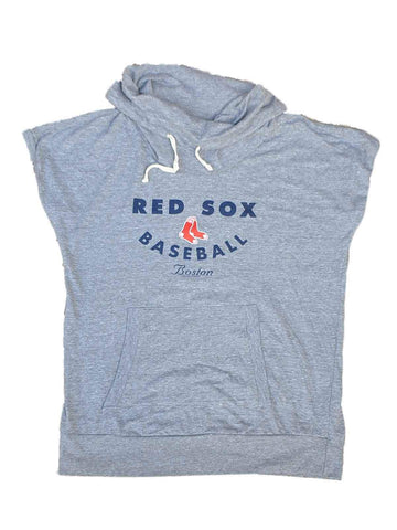 Boston Red Sox SAAG Women Maternity Gray Soft Triblend Funnel Neck T-Shirt - Sporting Up