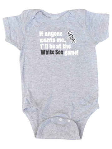 Chicago white sox saag baby infant grey "at the game" outfit i ett stycke - sportig upp