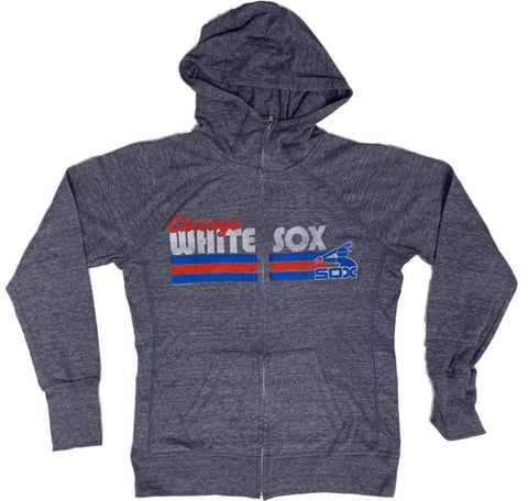 Chicago White Sox SAAG Women Blue Lightweight Tri-Blend Hoodie Jacket - Sporting Up