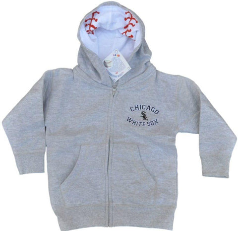 Handla chicago white sox saag spädbarnsgrå logotyp hoodie sweatshirtjacka med dragkedja - sporting up