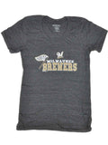 Milwaukee Brewers Saag graues „Root“ Tri-Blend-T-Shirt mit V-Ausschnitt für Damen – sportlich