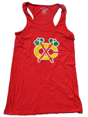 Camiseta sin mangas con espalda cruzada y logo alternativo rojo para mujer saag de los Chicago blackhawks - sporting up