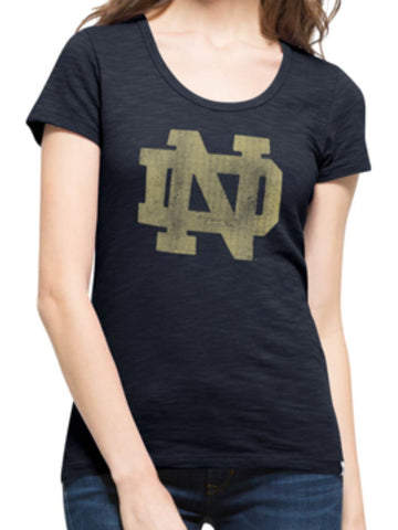 Shop Notre Dame Fighting Irish 47 Brand Women Navy Scoop Neck Scrum T-Shirt - Sporting Up