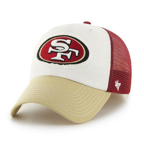Shop San Francisco 49ers 47 Brand Tri-Tone Privateer Closer Flexfit Slouch Hat Cap - Sporting Up