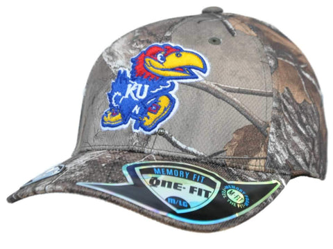 Shop Kansas Jayhawks TOW Camo Realtree Xtra Memory Foam Flexfit Hat Cap (M/L) - Sporting Up