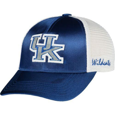 Kentucky Wildcats remorquage femmes bleu blanc satina maille réglable sangle chapeau casquette - sporting up