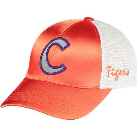 Compre gorra con correa ajustable de malla satinada naranja y blanco para mujer de Clemson Tigers Tow - sporting up