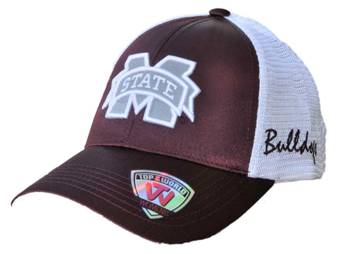 Mississippi state bulldogs remolcan mujeres granate blanco satina malla ajustable sombrero gorra - sporting up