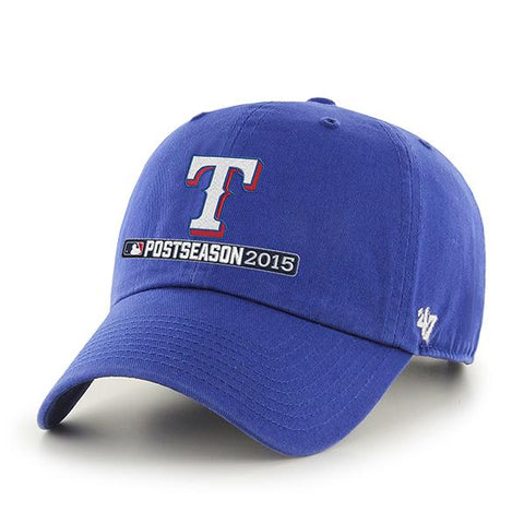 Shoppen Sie die Texas Rangers 47 Brand 2015 Postseason Playoffs Blue Clean Up Relax Hat Cap – sportlich
