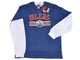 Edmonton Oilers Reebok Blue and White 2 Pack of Long/Short Sleeve T-Shirts (L) - Sporting Up