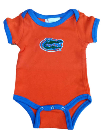 Kaufen Sie den Strampler „Florida Gators TFA“ in Orange und Blau mit Schulterausschnitt und Ringermuster – sportlich