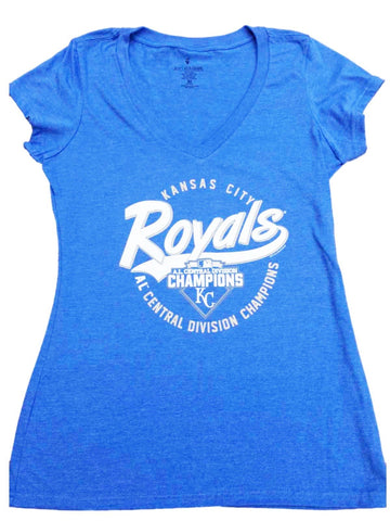 Kansas City Royals 2015 AL Central Division Champions Women V-Neck T-Shirt - Sporting Up