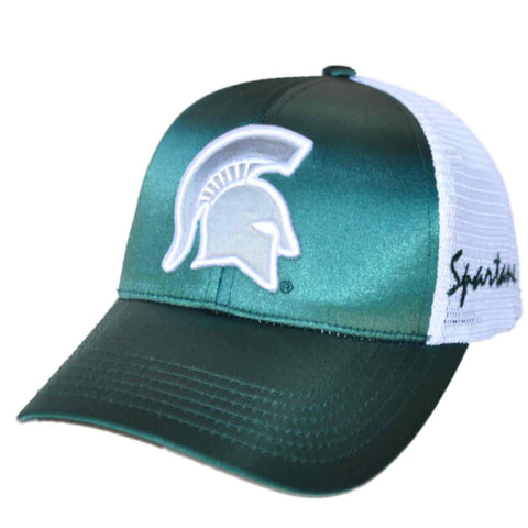Shop Michigan State Spartans TOW Women Green Satina Mesh Adjustable Strap Hat Cap - Sporting Up