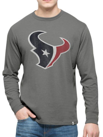 Shoppen Sie das langärmelige Flanker-T-Shirt „Houston Texans 47 Brand Wolf Grey“ aus Baumwolle – sportlich
