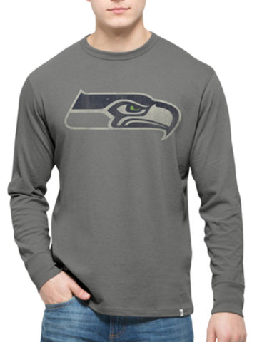 Wolfgraues, langärmliges Flanker-T-Shirt aus Baumwolle der Marke Seattle Seahawks 47 – sportlich