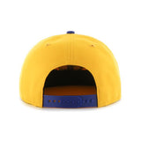 Golden state warriors 47 marca oro azul retro 1972 sure shot adj snap hat cap - sporting up